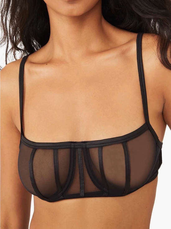 Intimately By Free People Other - Sheer Underwire Mesh Balconette Bra in Black
